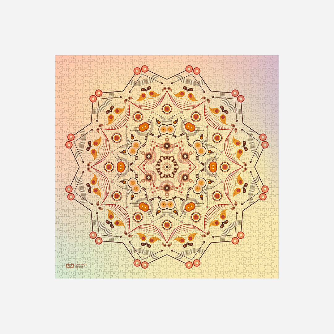 Amber Glow Mandala - Jigsaw Puzzle