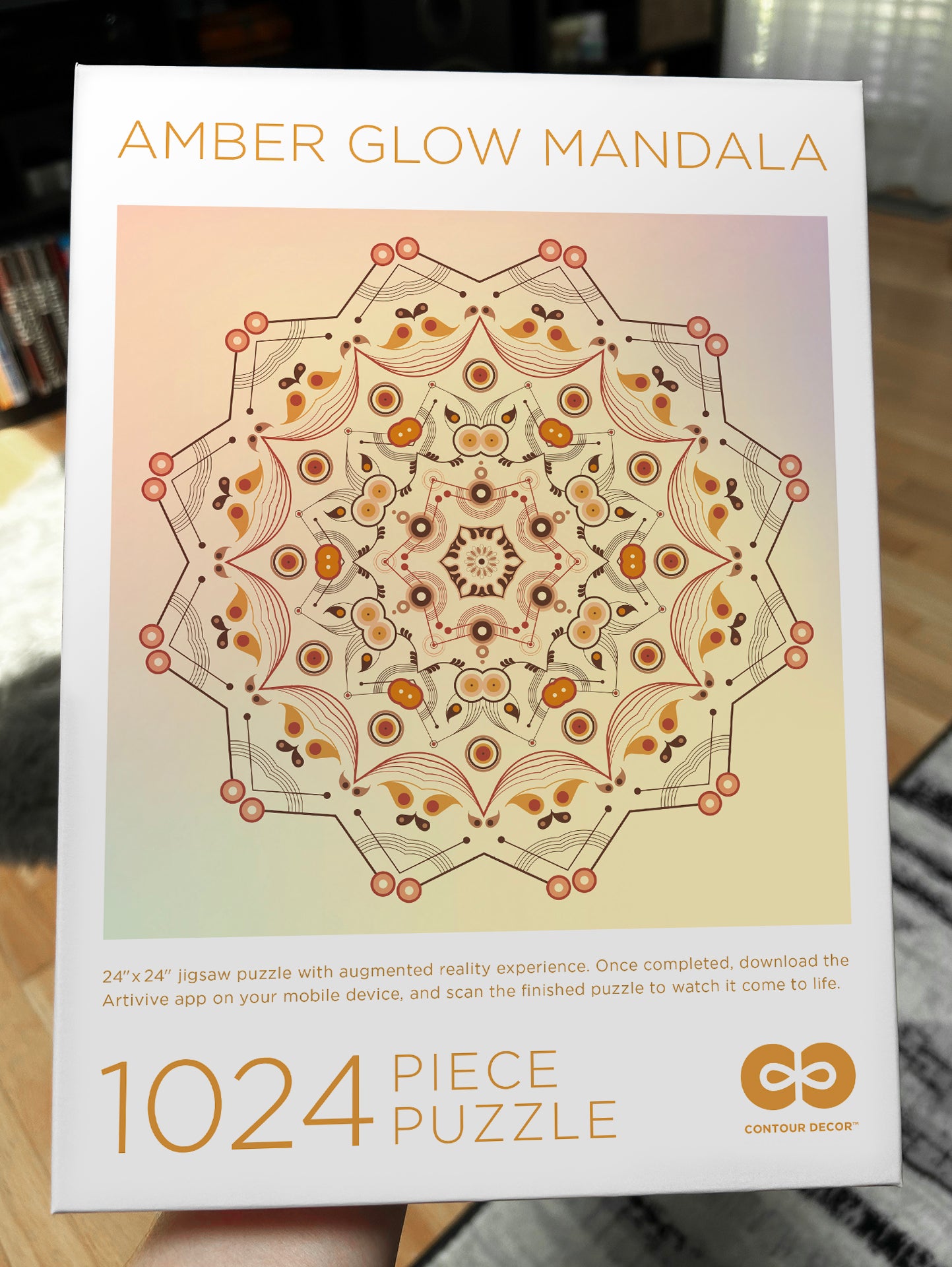 Amber Glow Mandala - Jigsaw Puzzle