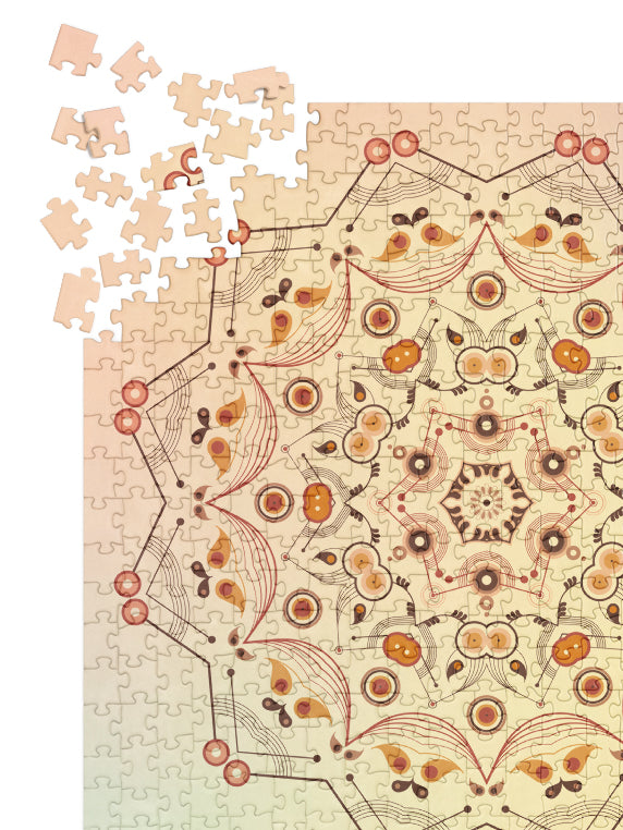 Amber Glow Mandala - Jigsaw Puzzle